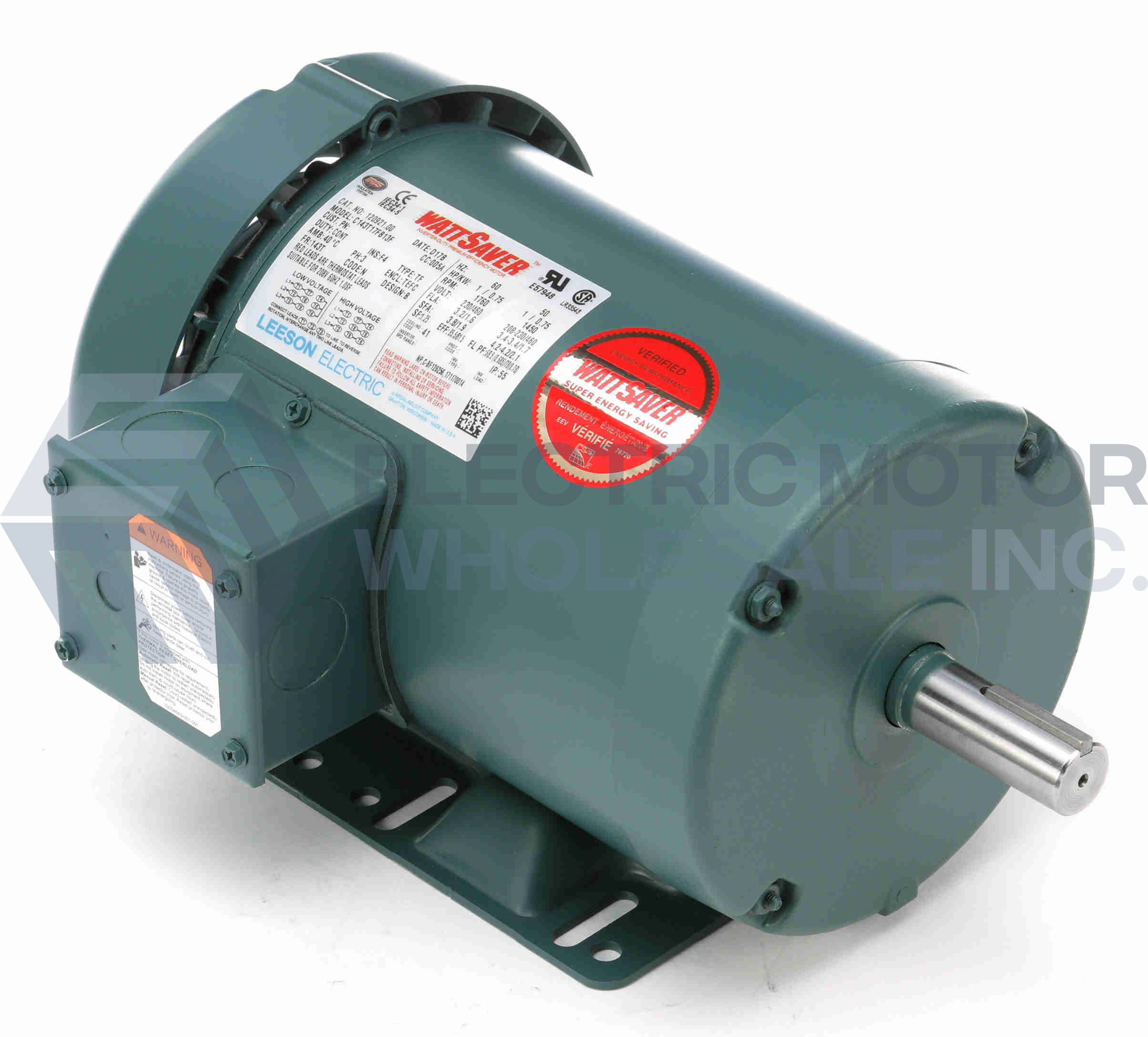 Image for 1HP LEESON 1760RPM 143T TEFC 3PH WATTSAVER MOTOR 120921.00